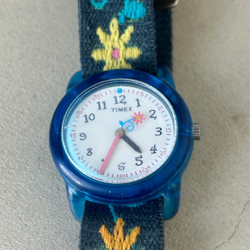 Timex Teacher Watch for Girls Blue with Flowers